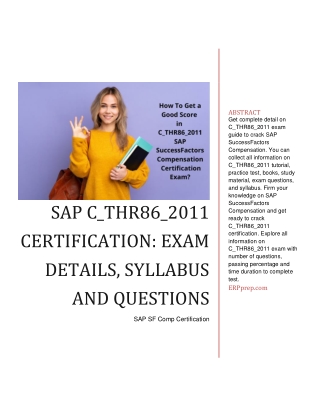 SAP C_THR86_2011 Certification: Exam Details, Syllabus and Questions