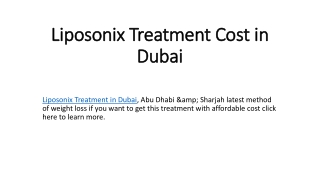 Liposonix Treatment Cost in Dubai
