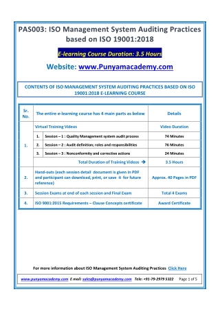 ISO Management System Auditing Practices based on ISO 19011:2018 E-learning Course