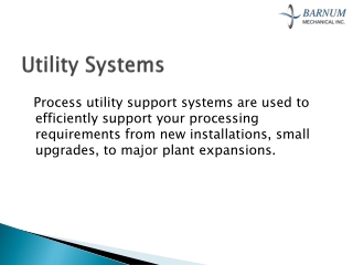 Process Utility Systems and Functions - Barnummech USA