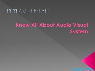 Know All About Audio Visual System