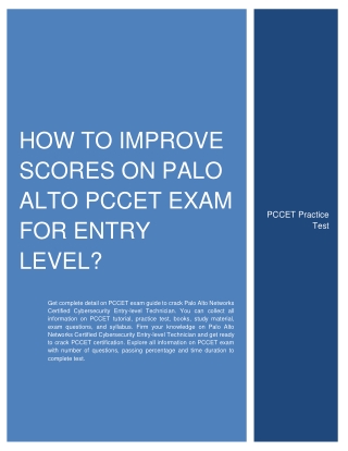 How to Improve Scores on Palo Alto PCCET Exam for Entry level?