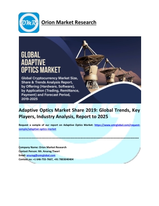 Adaptive Optics Market Report 2019: By Key Players, Application, Share, Forecast 2019-2025