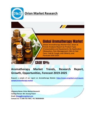 Aromatherapy Market Share 2019: Global Trends, Key Players, Industry Analysis, Report to 2025