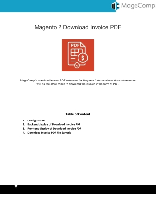 Magento 2 Download Invoice PDF