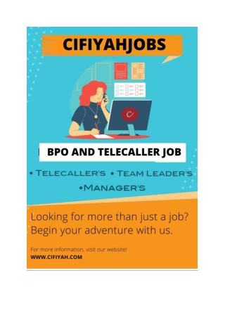 BPO AND TELECALLER JOBS FOR FRESHER & EXPERIENCE