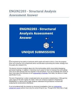 ENGIN2203 - Structural Analysis Assessment Answer