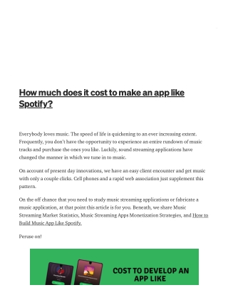 How much does it cost to make an app like Spotify?