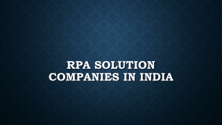 RPA as a Service Companies In India