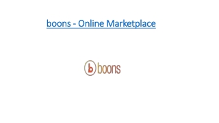 boons - Online Marketplace