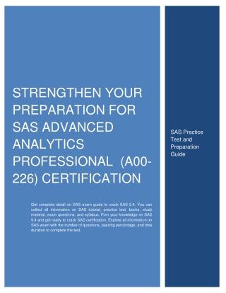 Strengthen Your Preparation for SAS Advanced Analytics Professional (A00-226) Certification