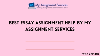 Best Essay Assignment Help by My Assignment Services