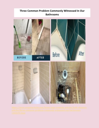 Three Common Problem Commonly Witnessed In Our Bathrooms