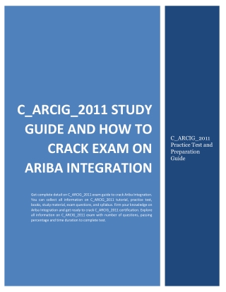 C_ARCIG_2011 Study Guide and How to Crack Exam on Ariba Integration