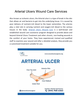 Arterial Ulcers Wound Care Services