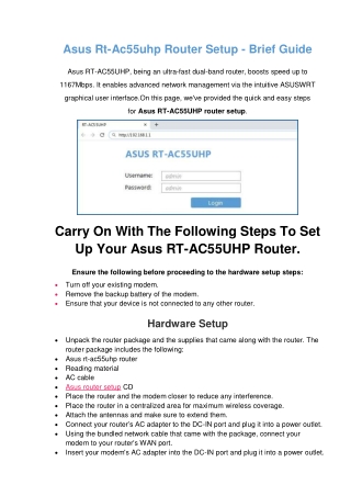 How To Setup Asus Rt-Ac55uhp Router?