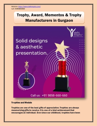 Trophy, Award, Mementos & Trophy Manufacturers in Gurgaon - Trophy Store