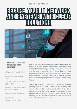 Secure Your IT Network And Systems With Clear Solutions
