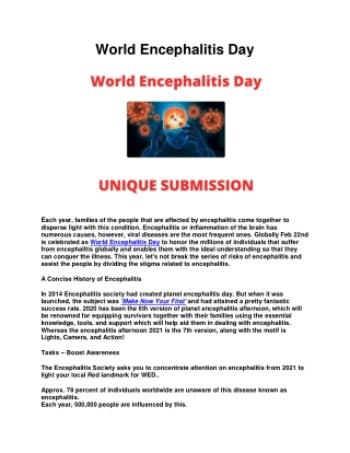 World Encephalitis Day