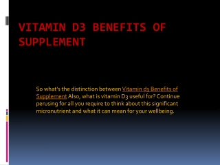 Vitamin d3 Deficiency Symptoms