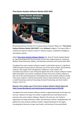 Time Series Analysis Software Market 2019-2025