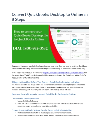 Convert QuickBooks Desktop to Online in 8 Steps