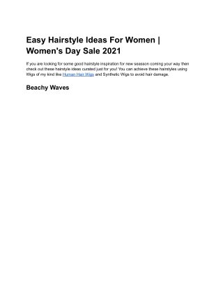 Easy Hairstyle Ideas For Women | Women's Day Sale 2021