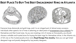 Best Place To Buy The Best Engagement Ring in Atlanta