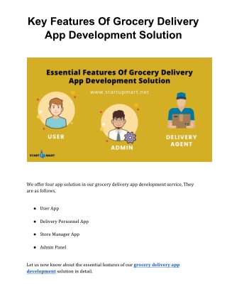 Essential Features Of Grocery Delivery App Development Solution.