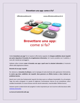 Brevettare una app: come si fa