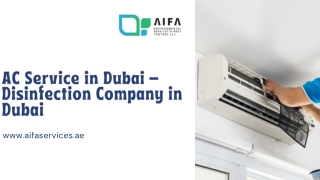 AC Service in Dubai – Disinfection Company in Dubai: