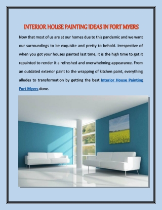 Best Interior House Painting in Fort Myers