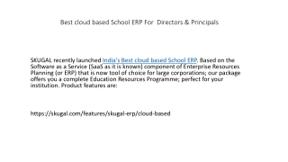 Best cloud based School ERP For  Directors & Principals