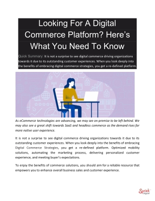 Looking For A Digital Commerce Platform? Here’s What You Need To Know