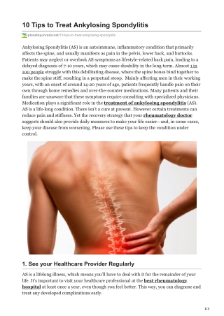 10 Tips to Treat Ankylosing Spondylitis