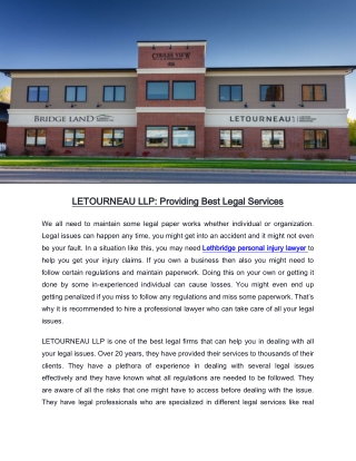 LETOURNEAU LLP: Providing Best Legal Services