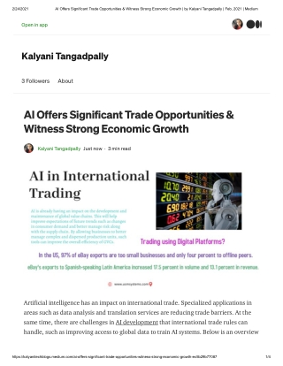 AI Offers Significant Trade Opportunities & Witness Strong Economic Growth