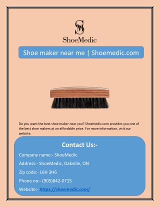 Shoe maker near me | Shoemedic.com