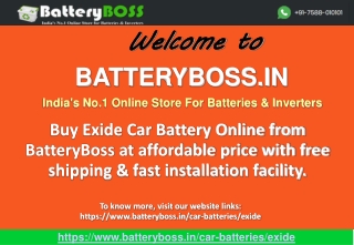 Buy Exide Car Battery Online-BatteryBoss