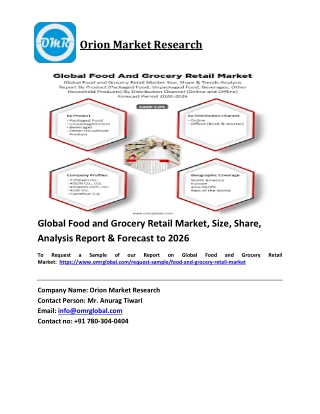 Global Food and Grocery Retail Market Trends, Size, Competitive Analysis and Forecast 2020-2026
