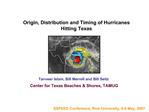 Origin, Distribution and Timing of Hurricanes Hitting Texas