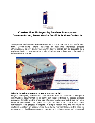 Construction Photography Services Transparent Documentation, Fewer Onsite Conflicts & More Contracts