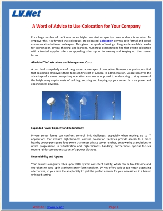 A Word of Advice to Use Colocation for Your Company