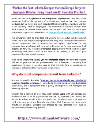 LinkedIn Scraper - Scrape employee data for hiring from LinkedIn