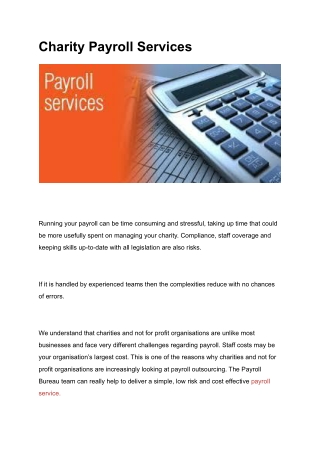 Charity Payroll Services