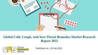 Global Cold, Cough, And Sore Throat Remedies Market Research Report 2021