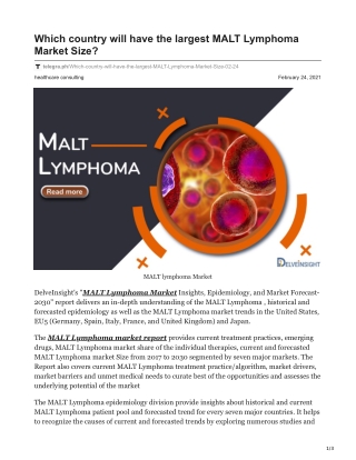 MALT lymphoma market report