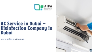 AC Service in Dubai – Disinfection Company in Dubai: