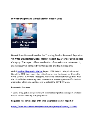 Global In-Vitro Diagnostics Market Forecast 2021