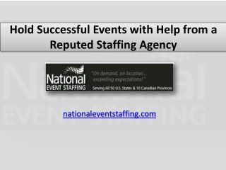 Hold Successful Events with Help from a Reputed Staffing Agency